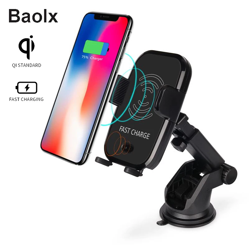 Wireless Car Charger Automatic open Infrared Sensor Qi Wireless Fast Charger  for Samsung Galaxy S9 Plus S8 S7 Note 8 iPhone X 8