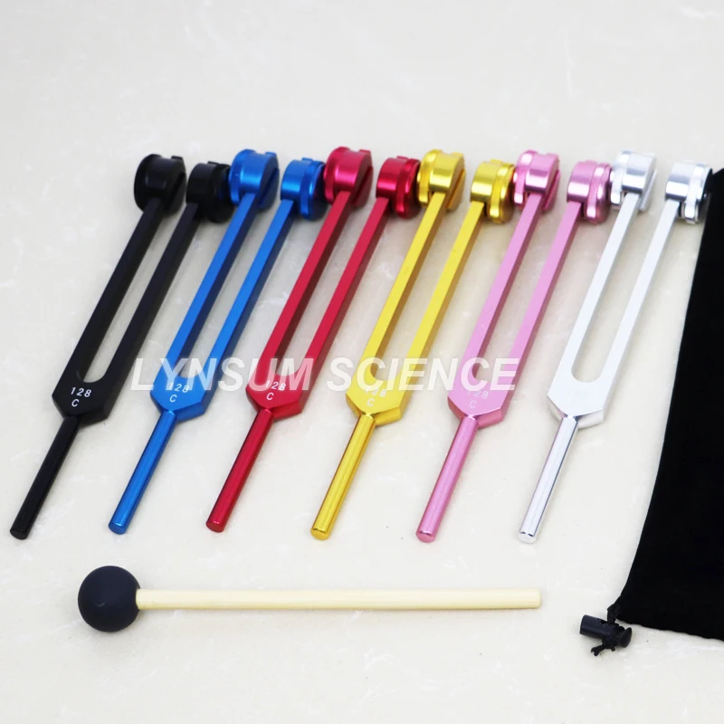 

128Hz Medical Neurological Massager Tuning Fork Sets for Sound Healing Therapy Aluminum Alloy Multiple Color Choice