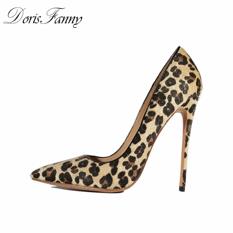 DorisFanny/из искусственной кожи дизайнерская обувь для женщин кеды с леопардовым принтом пикантные Обувь на высоком каблуке для ночного клуба; женские туфли-лодочки