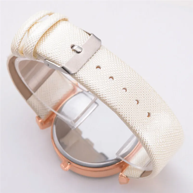 Новые женские Модные Аналоговые кварцевые наручные часы с кожаным ремешком и бриллиантами, женские часы-браслет, Прямая поставка