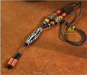 

Super Tibetan Dzi Sardonyx Agate Bead Necklace-12 Eyes Dzi Pendant Amulet *Certificate