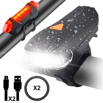 

Bicycle USB Charging Flashlight Bike Horn Light Headlight Cycling Practical Multifunction Ultra Bright
