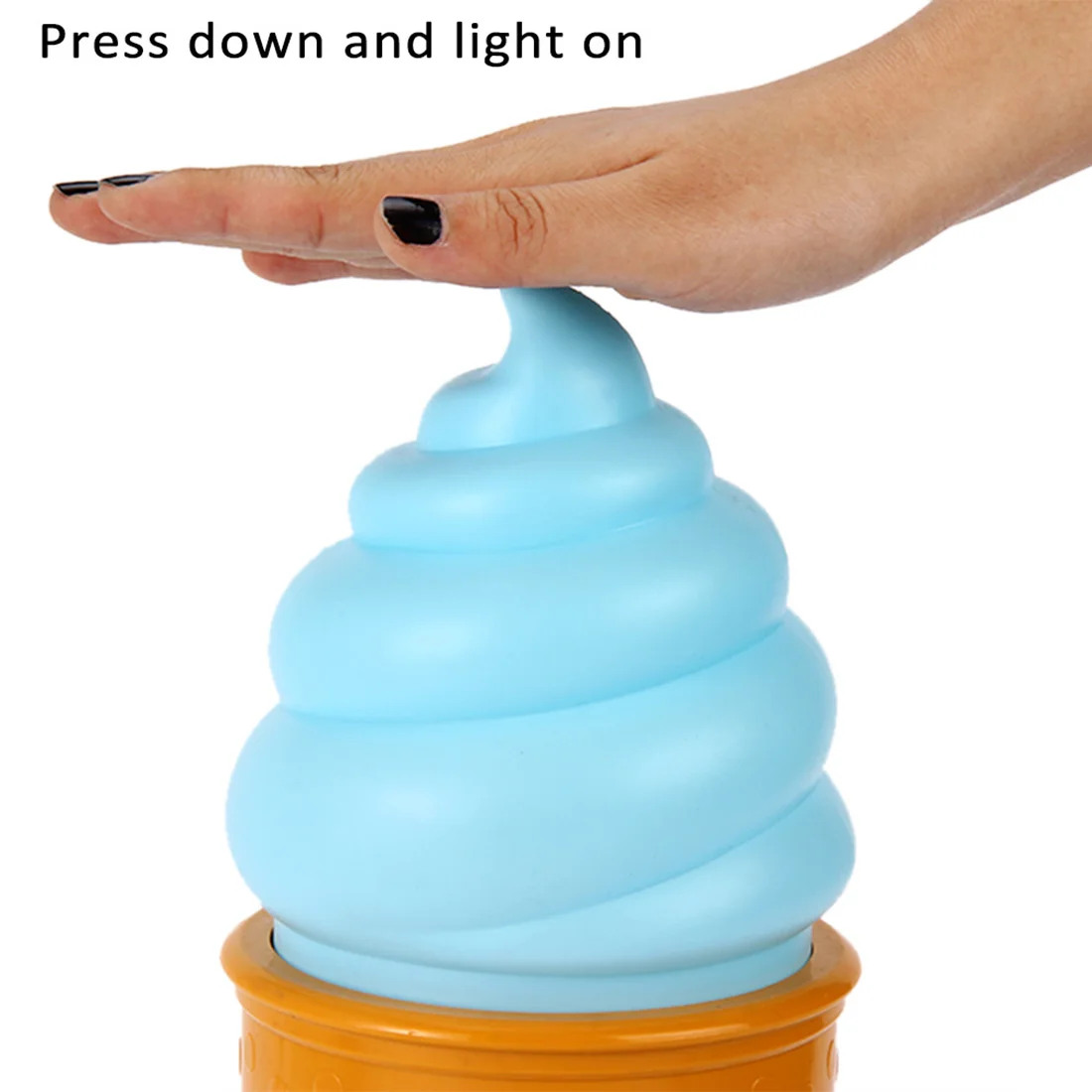 1pc New Magic Ice Cream Lamp LED Lamp Attractive Night Light for Children Kids Cone Shaped Table LED Lamp Bedroom Decor Light