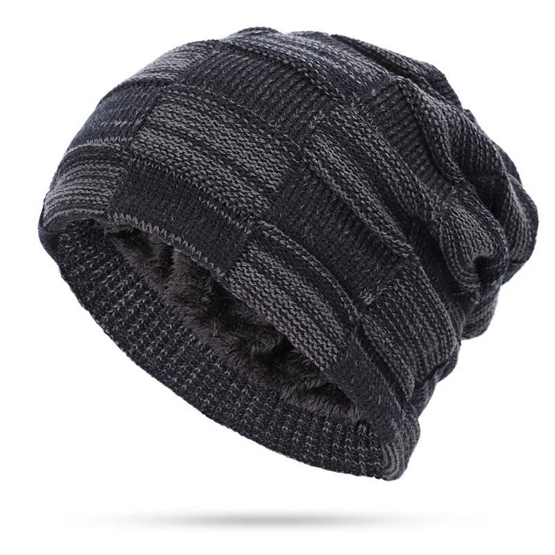 Winter Men's Knitted Cotton Warm and Comfortable New Fashion Women's Universal Ski Mask Hat Scarf Skull Cap for Men Beanies bone - Цвет: 6