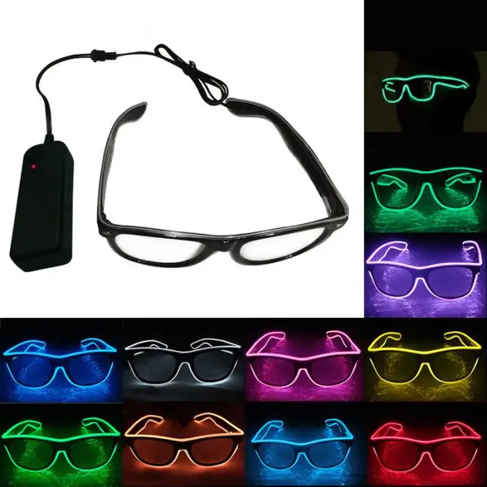 Светодиодный светодиодные EL проволочные очки световой Неон светить свечение очки оттенки солнцезащитные для женщин вечерние партии Activing