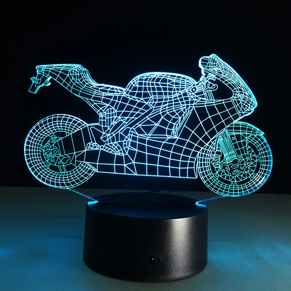 

Motor Shape 3D Nightlight Table lamp Touch 7 Colors Changing Motorcycle 3D Baby Night Light Sleeping Lighting For Children Gift