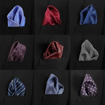 Vangise Mens Pocket Squares Dot Pattern Blue Handkerchief Fashion Hanky For Men Business Suit Accessories 22cm*22cm