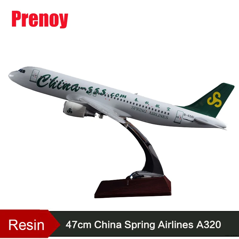 

47cm A320 Resin Aircraft Model China Spring Airlines Airbus Aircraft Model China SSS Model Aviation Stand Craft Model Collection