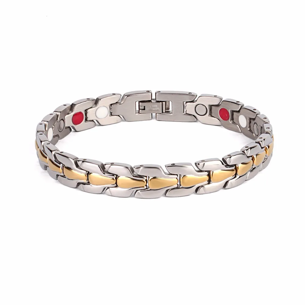 

Genuine Bracelet for Men Magnetic Health Care Elements Magnetic FIR Germanium 316L Stainless Steel Bracelets For Men