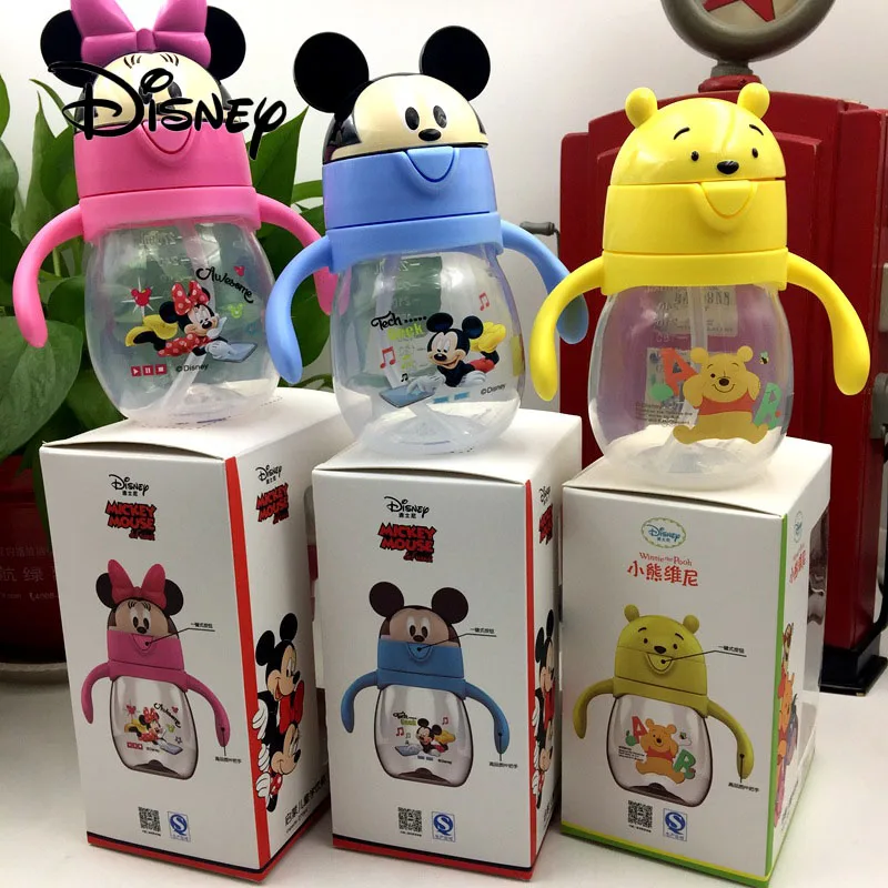 

Disney 270ML Mickey Mouse Baby Feeding Cup Child Safety Straw Drinking Bottle Baby Mickey Minnie Portable Cup Birthday Gifts