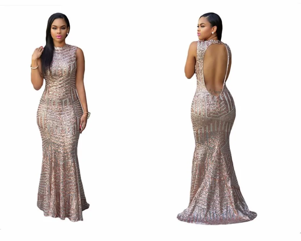 

Sexy Ladies Open Back Sequins Slim Fit Sheath Dress 1920s 1930s Vintage Gatsby Dress Long Dress New Year Dress