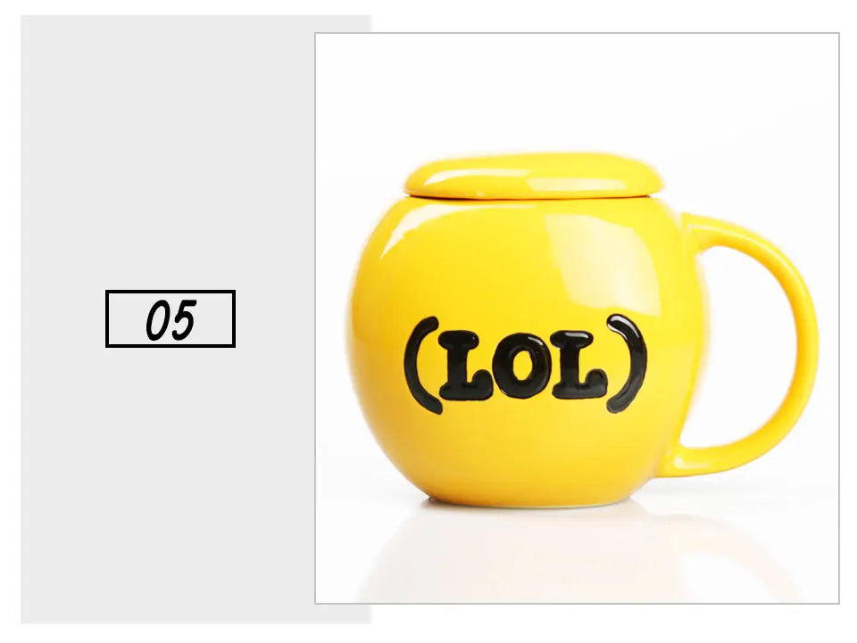 Creative Ceramic Mug With Lid Coffee Mug Travel Tea Cups And Mugs Ceramic Porcelain Expression CuteMorningTeaMilk Mug For Kid (10)