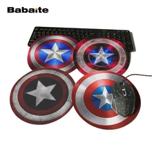 Babaite Personality Captain America Design Painting Round Mouse Pad Super Hero Series Computer Laptop Gaming Optical Mousemat