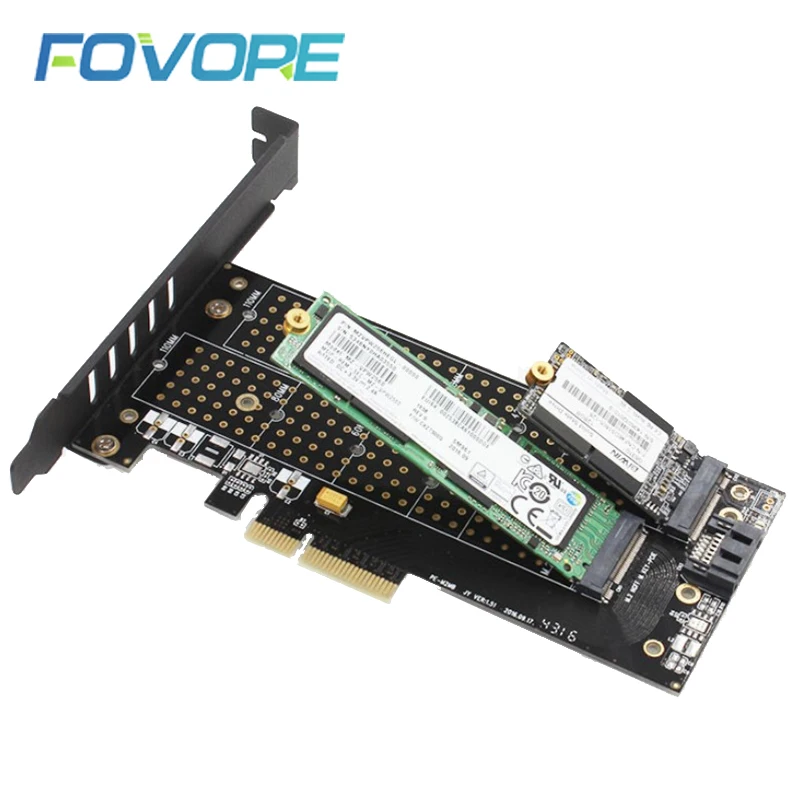 M.2 NVMe SSD NGFF к PCIE X4 адаптер M ключ B двойной интерфейс карты все размеры m2 Поддержка PCI