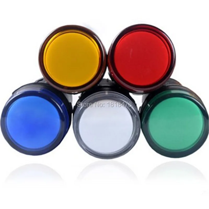 AD16 22 LED Power Indicator Pilot Signal Lamp 22mm Blue Light AC/DC 6