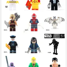 GUSUG 120 шт. WM серия супергерой Marvel Лаура Логан X-man Брюс Ли космический Бэтмен Строительный блок Лучший подарок DIY военные игрушки для детей