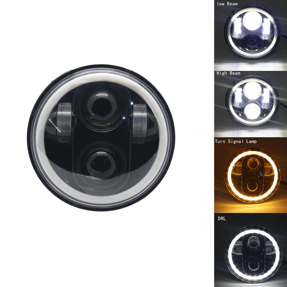 

Motorcycle Led Lighting for Harley MOTO 5.75 inch LED Headlamp 5 3/4 inch MOTO LED Headlamp For Harley Sportsters Headlight