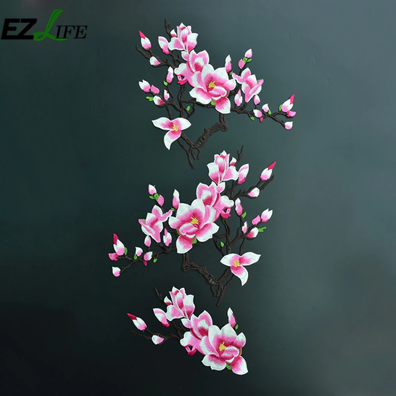Rose Patch Embroidery 2Pcs Clothes Fix Patch Sewing Accessory Handcrafts Attachment Decorative Patch
