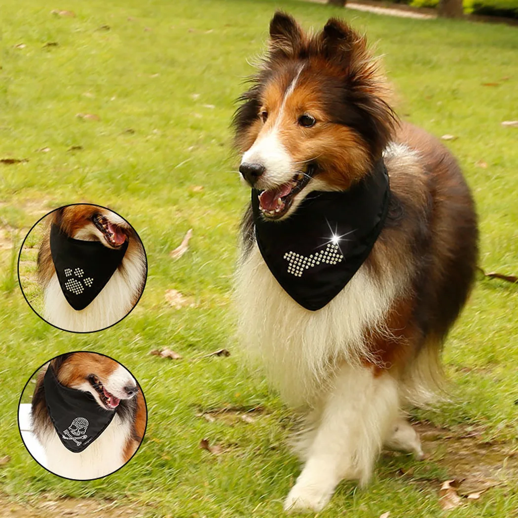 Регулируемый шейный платок Стразы для собак кошек щенков бандана|accessories pets|pet dog