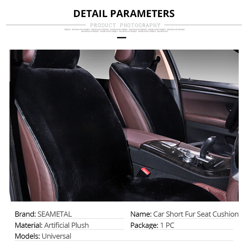 Car Seat Cover Set Universal Winter Plush Seats Cushion Interior Accessories Soft Warm Leather Auto Covers Anti-Skip Car-Styling (2)