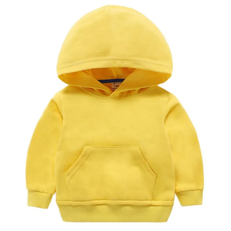 Yellow OFCS/Новинка, розничная, Весенняя детская одежда толстовки с капюшоном для мальчиков Повседневный Топ с капюшоном, хлопковые толстовки с длинными рукавами для девочек возрастом от 2 до 8 лет - Цвет: Yellow
