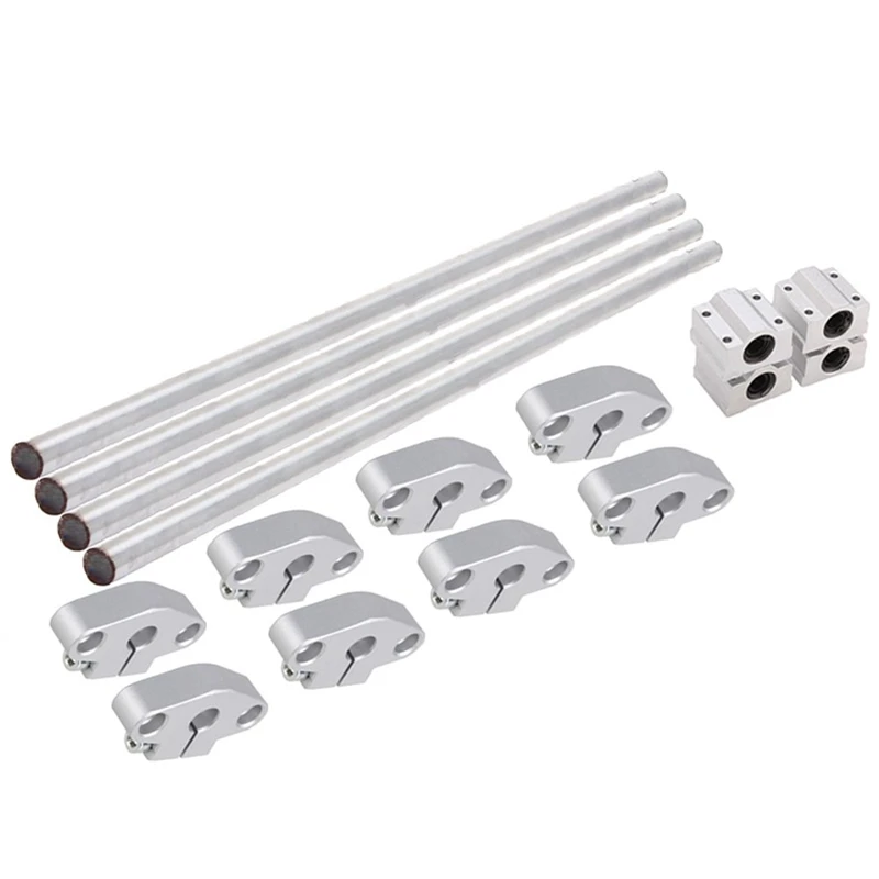 

8Mm Dia Vertical Sc8Uu Linear Motion Ball Bearing Rod Rail Shaft Support 300Mm Optical Axis Set #