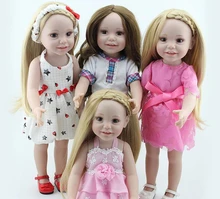 18 inch American Girl Doll Silicone Reborn Baby Toys Chilldren Birthday Gift Valentine’s Day Dolls Blonde