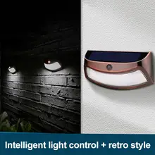 Для использования на природе, светодиодный солнечный свет Водонепроницаемый стенная солнечна лампа сада огни безопасности для двор виллы крыльцо забор белый/теплый белый/холодный белый