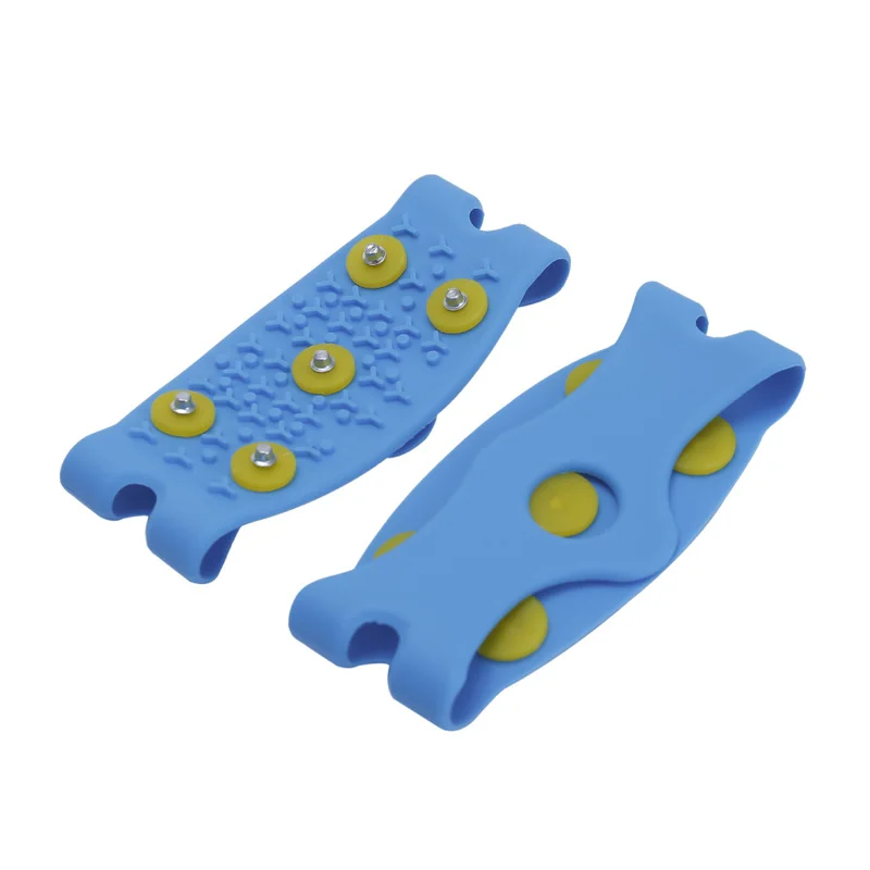 1 pair 5 teeth non slip steel stainless crampon ice gripper Winter Outdoor Ski hike camp snow mountain gaiter spike shoe cover