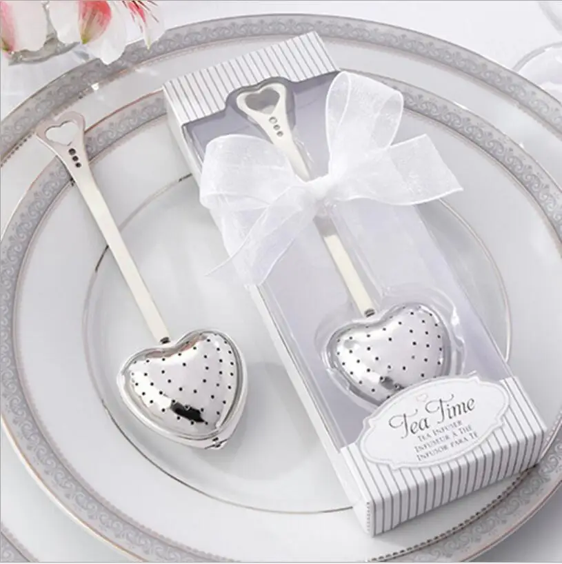 

200 pieces/lot free shipping wedding gift and giveaways--TeaTime Heart Tea Infuser Favor in Teatime Gift Box