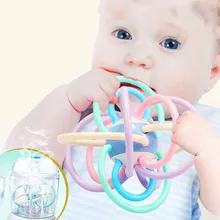 Buy New Baby Toys Hand Bell Rattles Ring for Newborns 0-12 Months Children Early Educational Soft Teethers Molar Ball toy Free Shipping