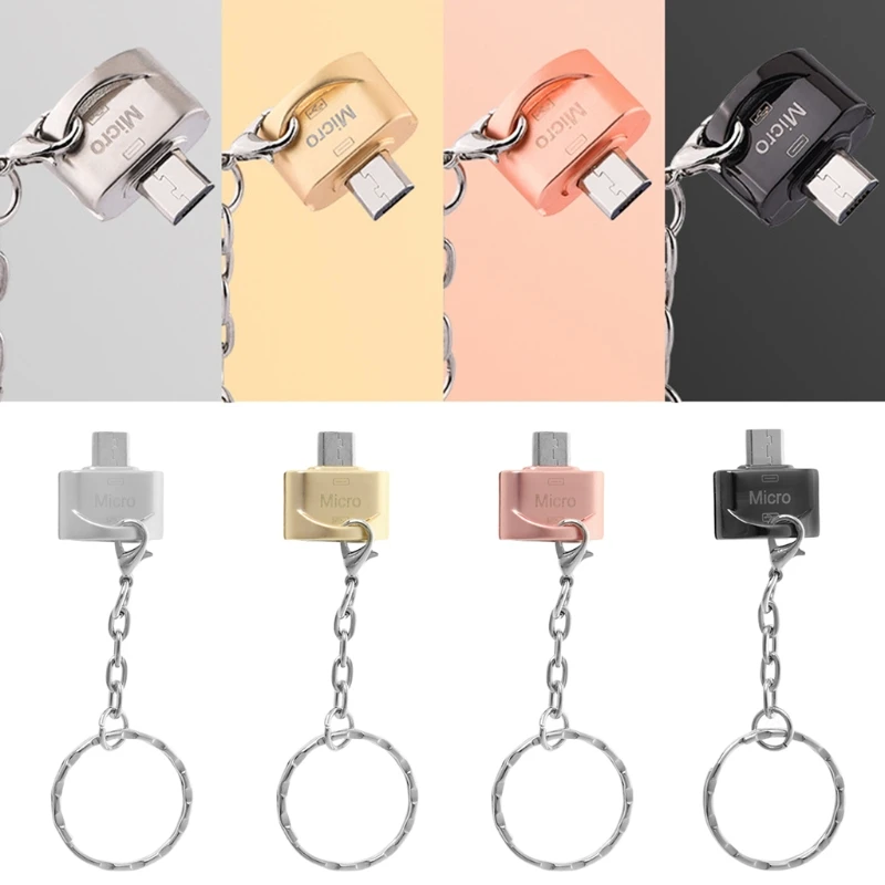Переходник OTG с Micro USB папа на 2 0 A мама цепочкой для ключей|Компьютерные кабели и