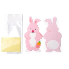 10 шт милые животные конфеты мешок поздравительная открытка печенье Подарочный мешок детский душ День Рождения украшения(кролик
