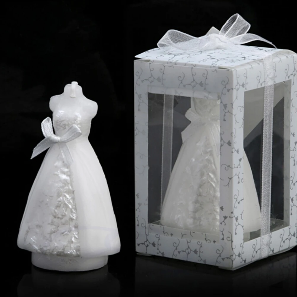 1 шт. лучшие серьги из серии "gift Gown" дизайн платья Декоративная Свеча белый элегантный, Свадебный, для невесты Свечи свадебные принадлежности для вечеринки домашний декор