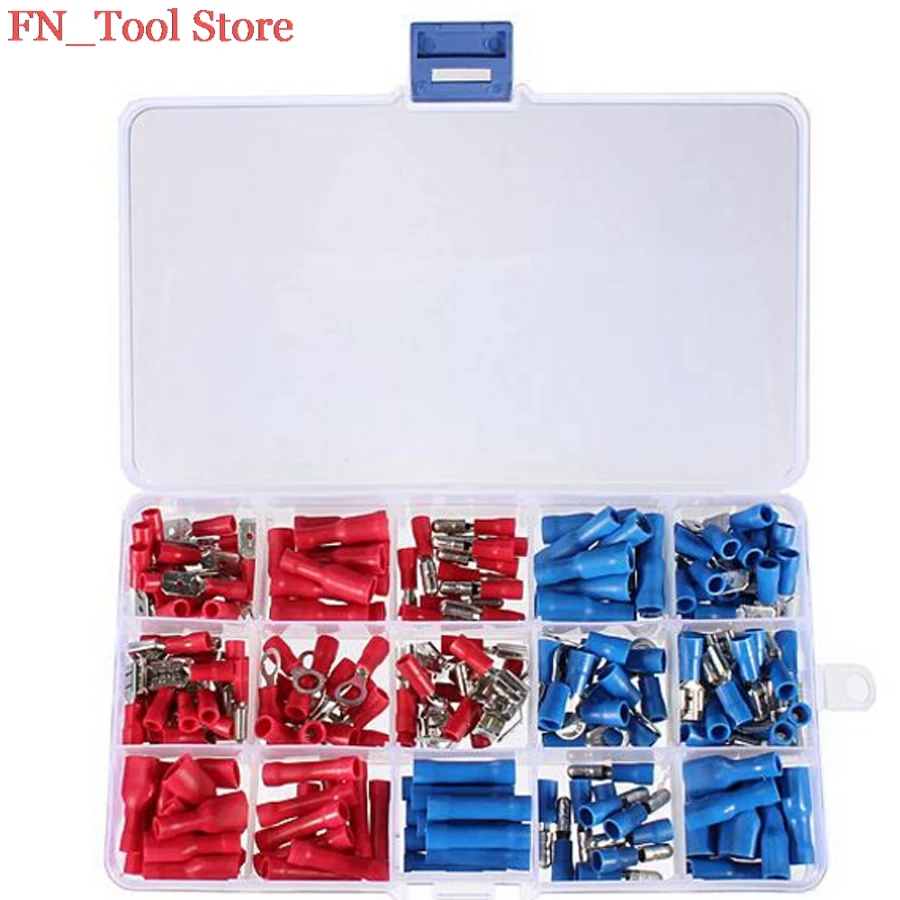 

200Pcs/lot Assorted Insulated Electrical Wire Cable Terminals Crimp Connector Spade Set For Auto Industry
