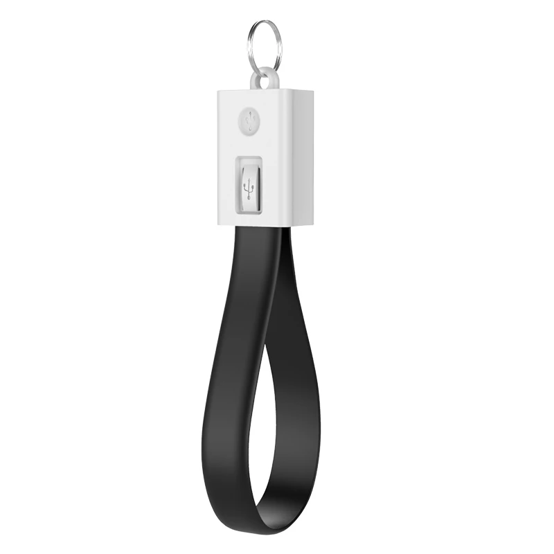 YBD брелок USB кабель для iPhone huawei Xiaomi зарядное устройство type C Micro USB кабель для samsung Galaxy зарядный телефонный кабель провод - Цвет: Black