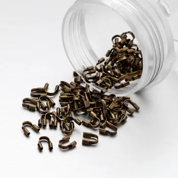 

100pc 5*4*1mm Brass Wire Guard Guardian Wire Protectors Loops For DIY Jewelry Accessories Finding Making Handicrafts Supplies