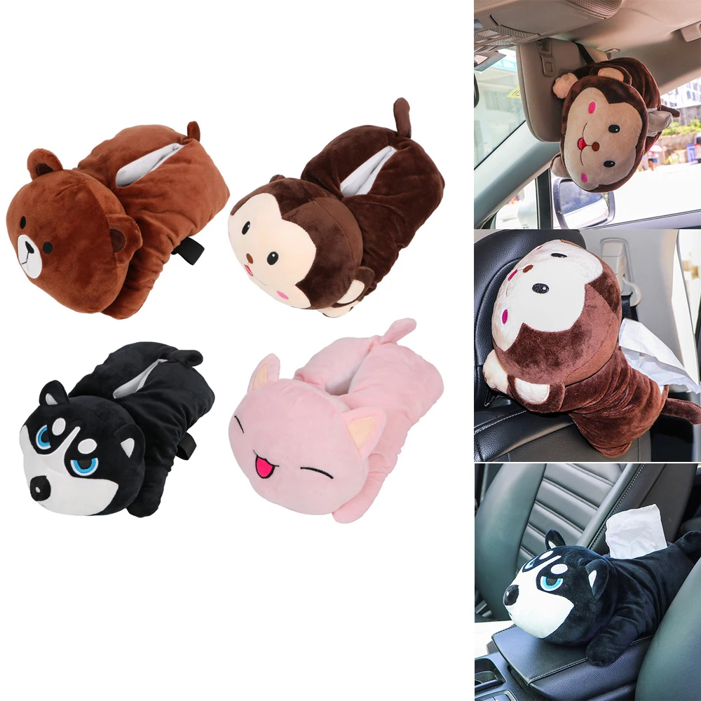 

Cute Sun Visor Paper Napkin Holder Container Car Tissue Box Interior Accessories Auto Seat Back Armrest Storage Box