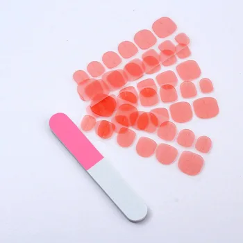 

10 box/lot Wholesale 4 Sheets/box Self Adhesive Double Sided Clear Tape Sticker Finger False Tips Accessories with Nail buffer