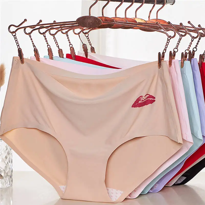 

Sexy Women's lingerie Panties 2019 Women Briefs Solid Color Soft Cotton Print Stitching Briefs Ropa interior femenina 661NK10