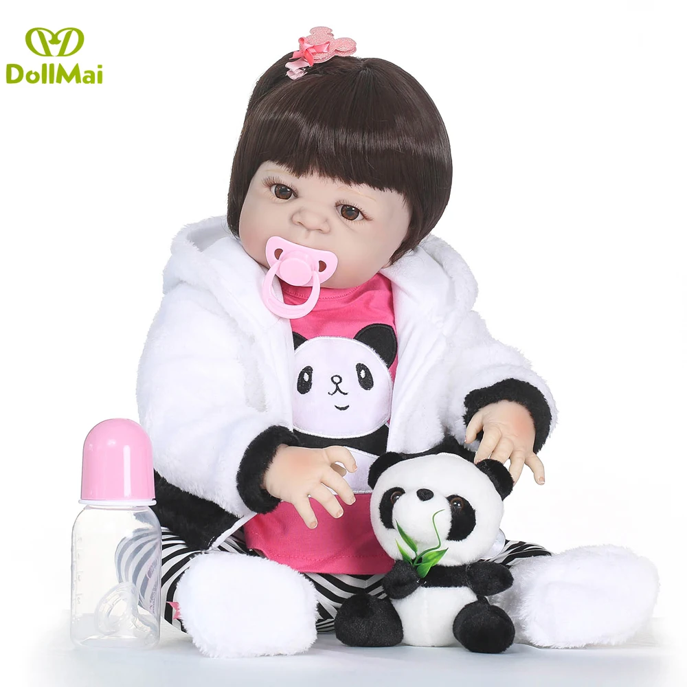 

22'' 55cm Baby Girl Reborn Dolls Full Silicone Vinyl bb reborn handmade dolls baby reborn Alive Doll NPK COLLECTION toy