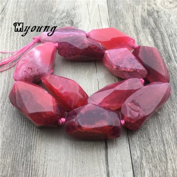 

Poliedro Faceted Red Dragon Veins Agates Nugget Beads Mix size banded agates Quartz Druzy Pendant Beads For Jewelry MY1557