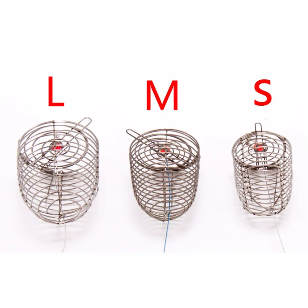 Stainless Steel 3 Size Wire Fishing Lure Cage Fish Bait Lure Fishing