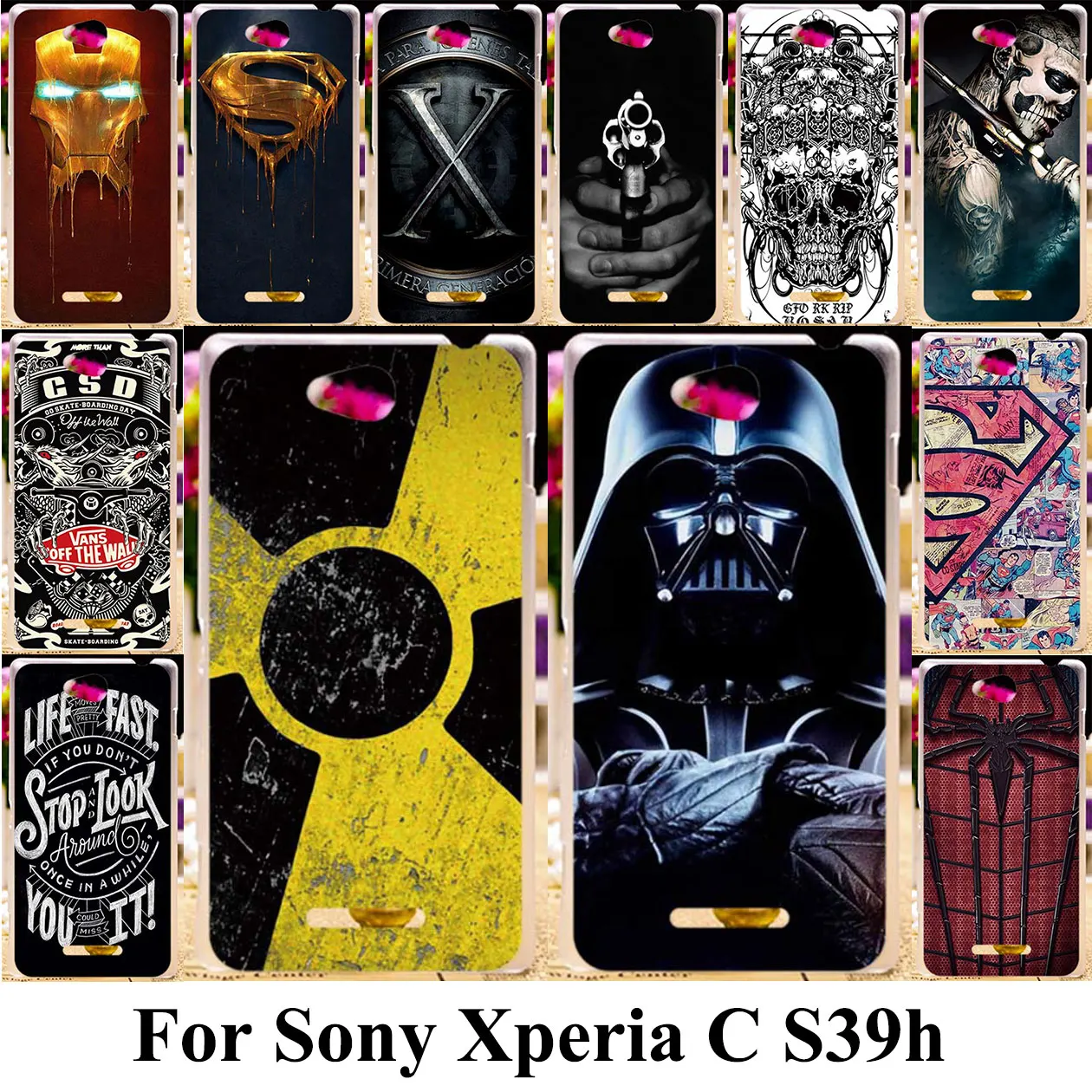 

3D DIY Silicone Plastic Phone Cover Case For Sony Xperia C S39h C2305 Bag Protective Case For Sony Xperia C2305 Covers