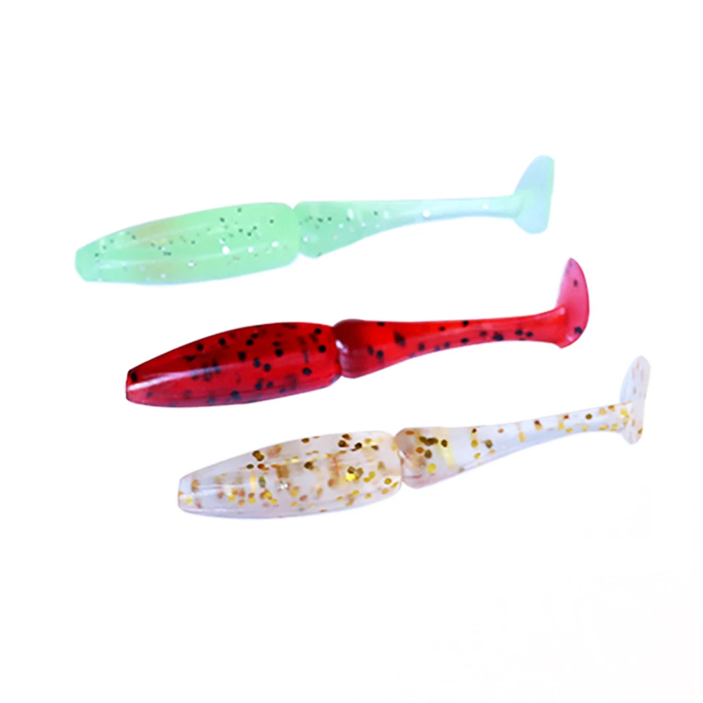 Balleo 10 قطعة/الوحدة لينة إغراء 1.5g/5 سنتيمتر المطاط الصيد إغراء شاد Swimbaits سيليكون الطعم لينة الطعم إغراء ل جثم بايك
