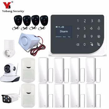 

Yobang Security Wireless Wifi GSM IOS/Android APP Remote Control LCD GSM SMS Burglar Alarm System For Home Security