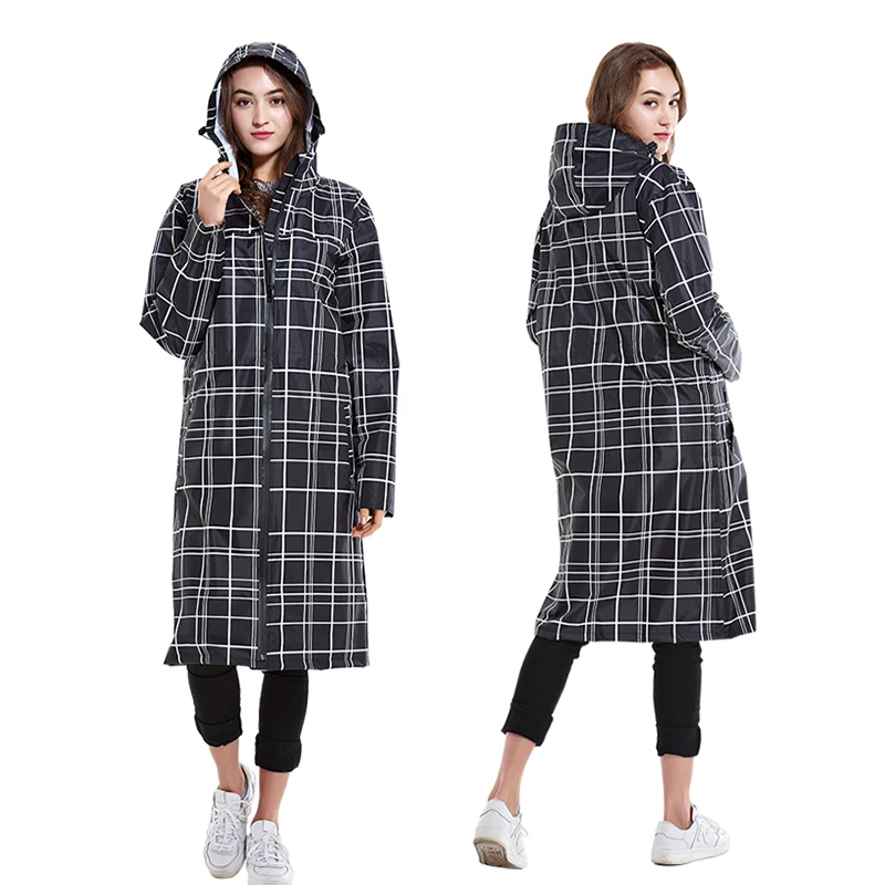 

Yuding Women's Raincoat Hiking Long Girls Impermeable Unisex Rain Poncho Adults Rain Coats Waterproof Zipper impermeables para