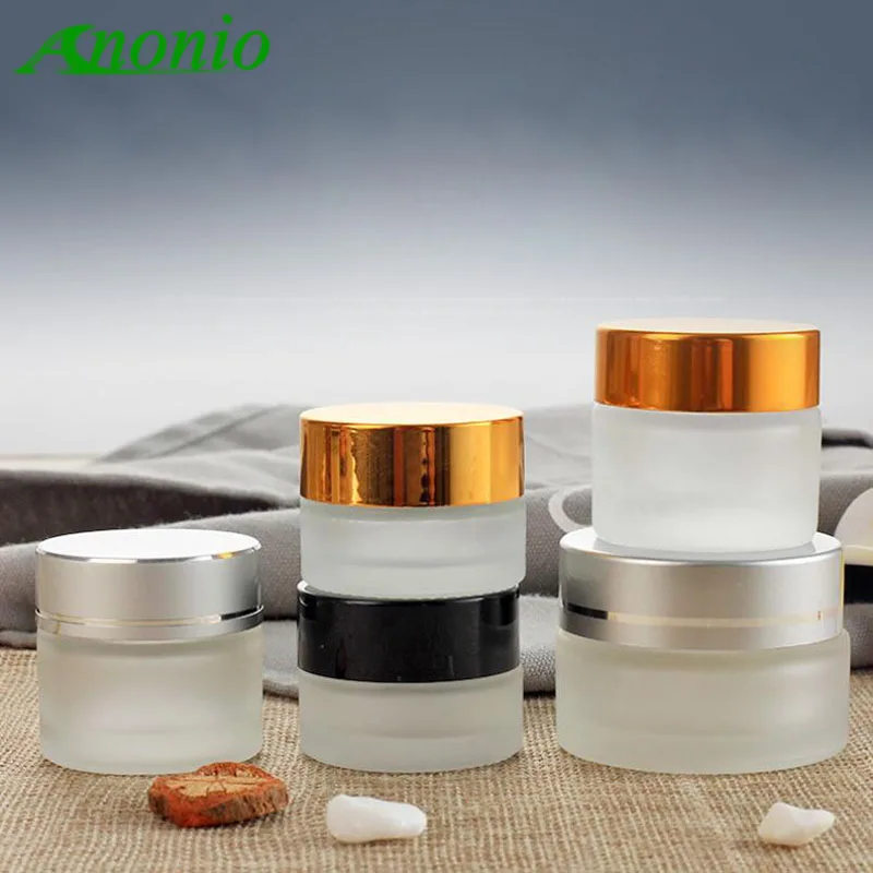 

5g 10g 15g 20g 30g 50g Portable Glass Cosmetic Empty Jars Frosted Bottles Eyeshadow Makeup Cream Lip Balm Container Pot S076C