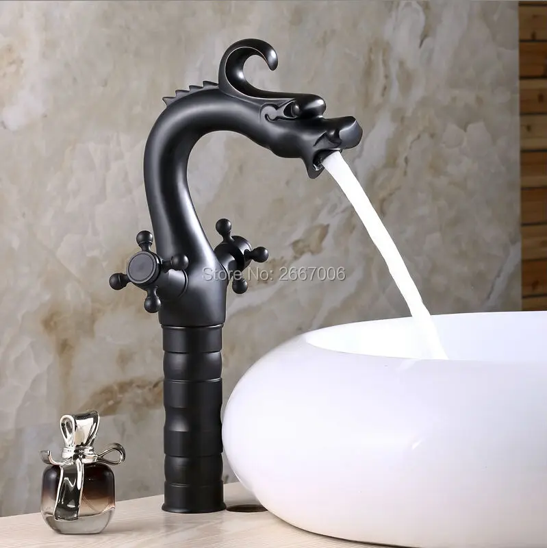 Gizero Dragon Design Bathroom Faucet Brass basin waterfall mixer taps