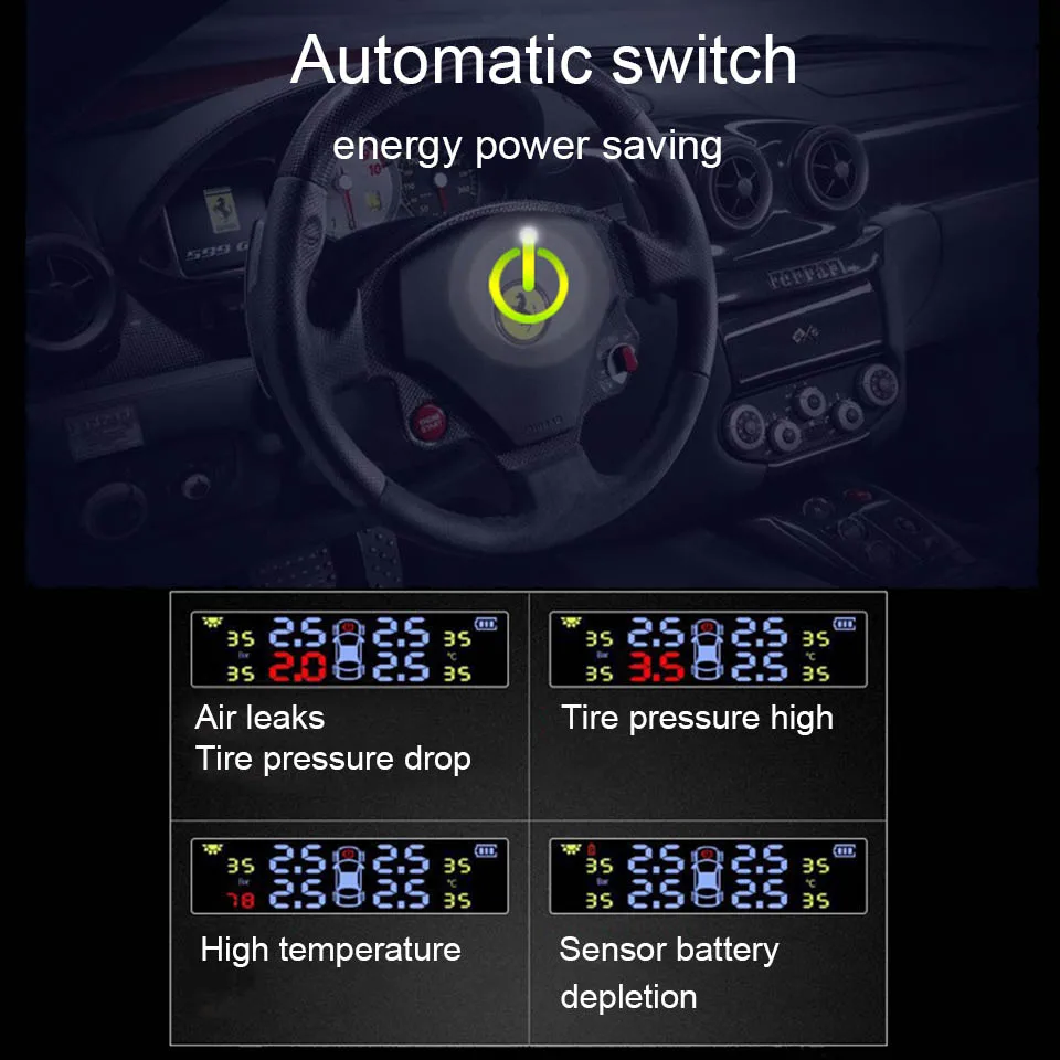 Solar Power Car TPMS Tire Pressure Monitoring System  (7)